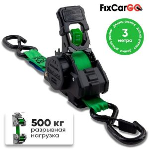 Самозатягивающийся ремень 25 мм, 3 м, крюк-крюк, пружина из нерж.стали FC25-3