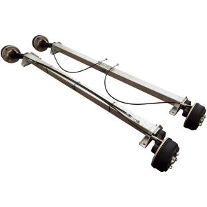 Оси резино-жгутовые тандем 2700 кг с тормозом 5*112 мм