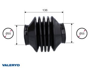 Пыльник резиновый к МТН Knott 55/55 L=136 2239002