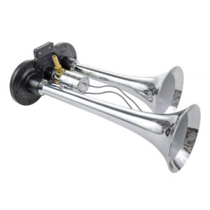 Сигнал пневматический 2-х рожковый 24в L=280, 150 mm (хром)