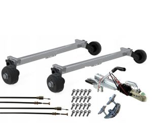 Оси резино-жгутовые тандем 2700 кг с тормозом 5*112 мм (комплект) Аналог