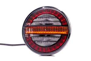 Fristom FT-213 LED DI Фонарь универсальный светодиодный 3-функциональный задний 12 / 24V, круглый, cвет габаритный, стоп,указатель поворота, провод дл. 1м.