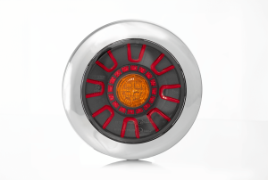 Fristom FT-313 LED Фонарь 3-функциональный задний, cвет габаритный, стоп, указатель поворота, 12/36V, круглый, встраиваемый, провод дл. 1 м