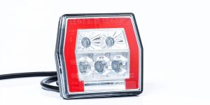 Fristom FT-120 T LED Фонарь задний универсальный светодиодный LED 12-36 В, 4-функциональный с освещением номерного знака, cтекло прозрачное c проводом длиной 1,0м. АНАЛОГ ФОНАРЯ ЗАДНЕГО MD-002 ПОД ЛАМРОЧКУ.